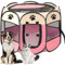 Lighterday Tragbarer Welpenauslauf,Welpenlaufstall Hundebox Faltbar Katzengehege,Wasserdichtes Oxford-Tuch Laufstall Hund,Katzenkäfig Hundekäfig für Katzen,Hunde,Kaninchen (Rosa, S, 8)