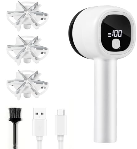 Blendura Quitapelusas Electrico, Quita Pelusas Ropa Recargable Tira Borbotos, Cuchilla de 6 Hojas, 3 Velocidades, Pantalla LED, Carga USB Quita Pelusas para Ropa