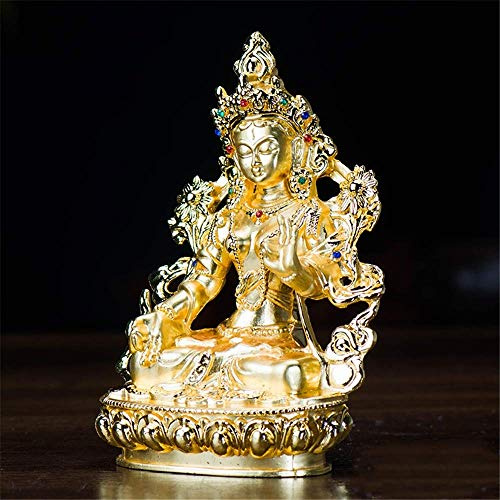 SBCGFY Weiße Tara-Buddha-Statue, tibetischer Buddhismus, Skulptur, Statuette, Zen, Feng Shui, Figur, Ornament, Home-Office, Schreibtisch-Dekoration, Zubehör, Höhe 14 cm