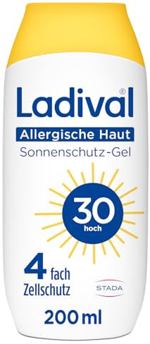 Ladival Sonnenschutz Gel LSF30 für allergische Haut - Sonnencreme bei Sonnenallergie und Mallorca-Akne, wasserfest, fettfrei, 4-fach Zellschutz, korallenfreundlich, leichte Gel-Formel, 200ml