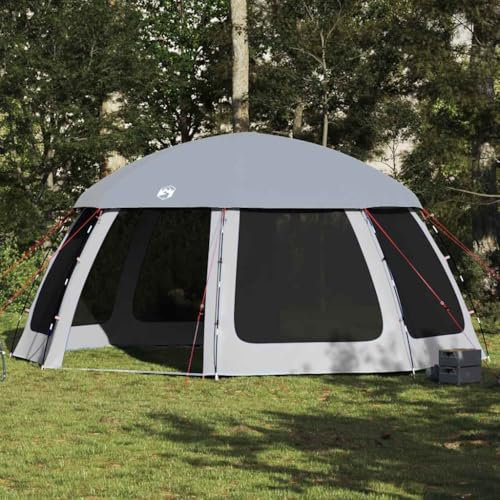 Brokky 4100636 Pool Tent with Removable Fly & Mesh Walls Grey 510x510 cm Hot Tub Spa Pop Up Canopy Cover and Camping Shelter