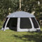 Brokky 4100636 Pool Tent with Removable Fly & Mesh Walls Grey 510x510 cm Hot Tub Spa Pop Up Canopy Cover and Camping Shelter