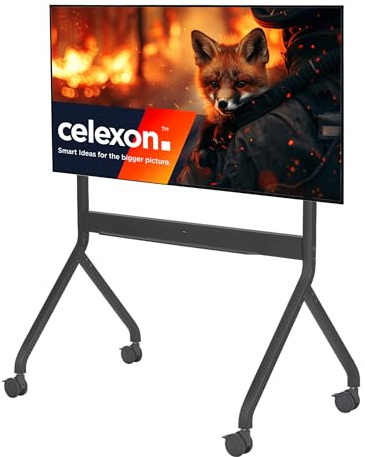 celexon Expert Oslo Max Displayrollwagen | 80-110 | elekt verstellbar 25cm | Große Displays bis 90 kg leise und stufenlos ausrichten, ideal für ergonomische Arbeit und interaktive Touchanwendungen