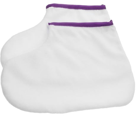 ARTSEWPLY Copertura per Terapia Cera Termale per Piedi, Sacchetto Isolante di Paraffina Bianco Bordo Viola, Mantieni Calore e Idratazione, per Uso Domestico e Centri Benessere