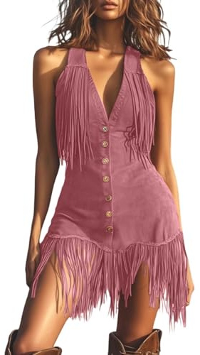 WVONIF Robe Retro à Col en V et Manches Courtes pour Femmes Vintage Western Country Robes Décontractée Robe de Vacances Fête Grande Taille Gothique Jupe Deguisement Hippie Costume de Cowgirl