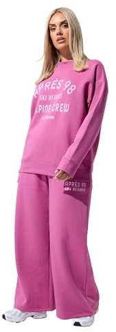 Yours Limited Collection Curve 'Après 98' Slogan Sweatshirt - Women's - Plus Size Curve Pink