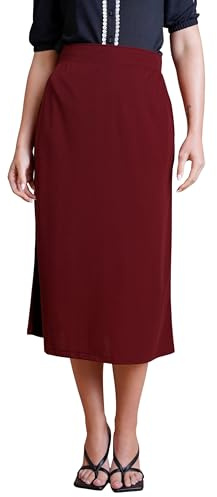 Enorsia Womens Flare A-Line Jersey Midi Summer Skirt with Pockets Pull-On Elastic Waist Casual with Belt Loops Soft Stretch Lightweight Fabric for Travel Work Everyday Wear