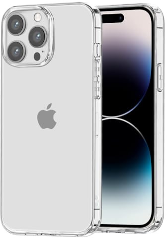 NEW'C Cover per iPhone 14 Pro (6,1 Pulgadas), Custodia Gel Trasparente Morbida Silicone Sottile TPU [Ultra Leggera e Chiaro]