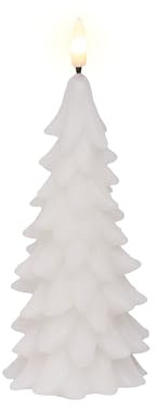 LED Christmas Tree Candle, White Wax, 19.5 cm Height, Indoor Decoration