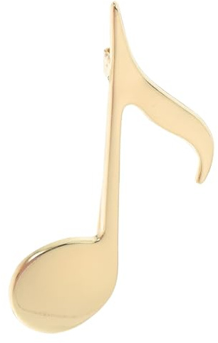 Musiknoten Brosche aus Goldbeschichteter Zinklegierung für Jacken