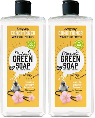Marcel's Green Soap Every-Day Conditioner Vanille & Kirschblüte - Pflegespülung - 100% Recycelter Kunststoff - 98% Natürliche Formel - Vegan - Mircoplastikfrei - 300 ml (Packung mit 2)