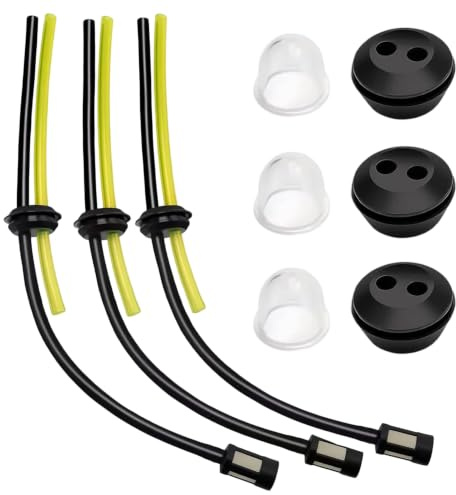 3 Sets Strimmer Fuel Pipe, Universal Petrol Fuel Pipe Replacement Parts for Brush Cutter, Trimmer, Mower, Hedge Trimmer Garden Tools