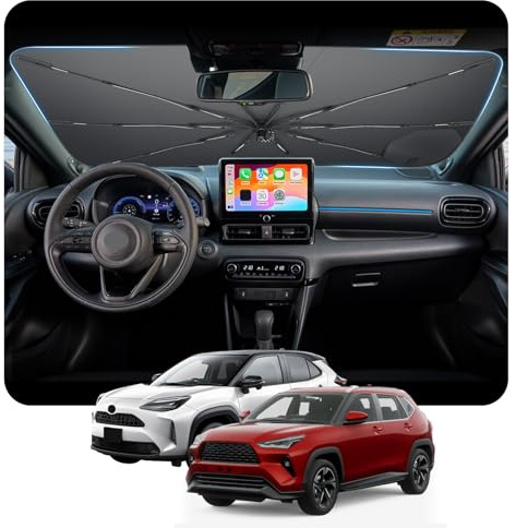 [2026 Actualización] BSTW para Toyota Yaris Cross SUV 2021-2026 Parasol para Parabrisas, Parasol Plegable Automático Diseño con Cordón, Protector Solar y Protección UV Yaris Cross Accesorios
