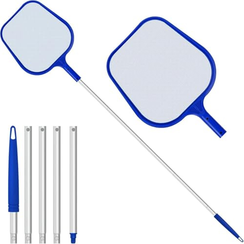 Mepham Red para estanques y Piscinas de 160 cm con Varilla telescópica, Malla Fina de Nailon. Ideal para Quitar Algas en estanques y Piscinas Bestway.