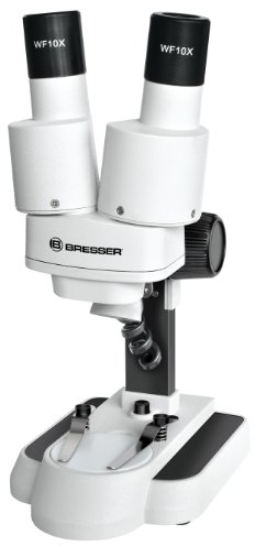 Bresser 3D Stereo Mikroskop Biolux ICD 20x mit 20x Vergrößerung für Kinder und Erwachsene zur Beobachtung von Gesteinen, Pflanzen, Insekten und vielem mehr, sehr langlebige Auflicht LED Beleuchtung