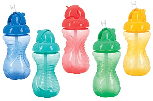 Nuby 2-Pack No-Spill Flip-It Cups, 10 Ounce, Colors May Vary