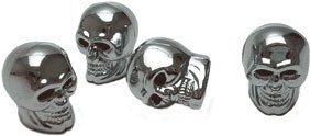 4 Ventilkappen Totenkopf Auto PKW Motorrad chrom silber Ventilverschlüsse Caps