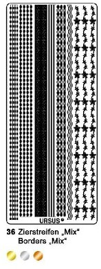 KREATIV STICKER 10x23CM, MOTIV 36, 5ST. SILBER