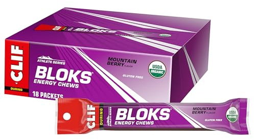 Clif Shot Bloks Electrolyte Mountain Berry Flavour Chews 60 g (Pack of 18)