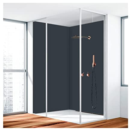 KERABAD Duschrückwand, Badrückwand, Duschverkleidung aus 3 mm Alu-Verbundplatte, 80x220cm,Anthrazit RAL 7016