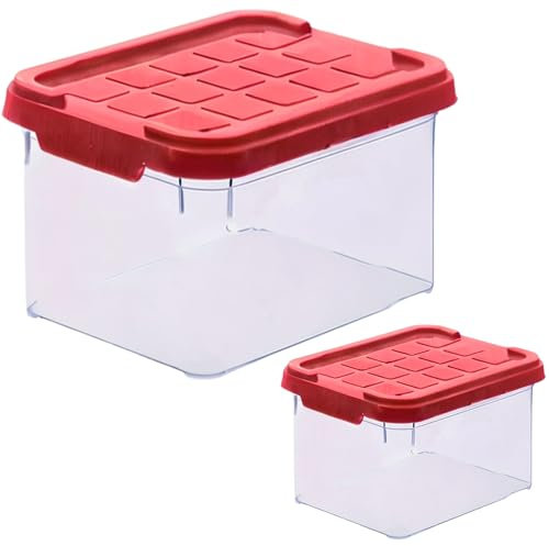 ARTECSIS 2 x Aufbewahrungsboxen aus Plastik XS, 2L - 19 x 14,5 x 11,5 cm, aufbewahrungsbox mit Deckel, Eurobox, stapelbar