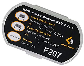 8PCS Geekvape Prebuilt Vape Coil N90 Fused Clapton Heating Wire para RBA/RDA/RTA Rebuildable Atomizadores