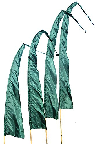 DEKOVALENZ - Balifahne SANUR, Stoff ohne Stange, versch. Farben+Längen, Fahnenlänge:4 Meter, Farbe:dunkelgrün