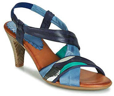 betty london POULOI Sandales et Nu-Pieds Femmes Bleu/Vert - 36 - Sandales et Nu-Pieds