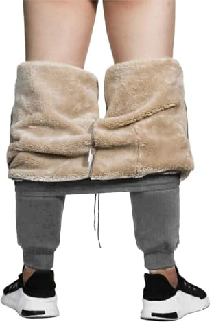 MANLUODANNI Men's Casual Fleece Jogger Sweatpants Men Winter Warm Plush Trousers