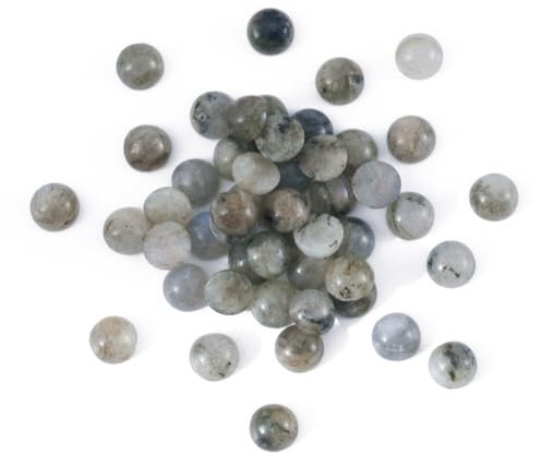Fashewelry 50 Stück natürliche Labradorit-Cabochon-Steine, halbrunde Perlen, 12 mm, flache Rückseite, Edelstein-Chakra-Heilkristallabdeckung für die Schmuckherstellung
