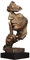 Luguoo Harz Silent Man Statue Gesichtsskulptur Moderne abstrakte Kunst Stille Schnitzen Figuren Gold-L (34 * 12 cm)