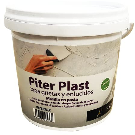 Masilla en Pasta Interior - Piter plast al Uso, Sirve para tapar agujeros, grietas y fisuras. (20 kg.)