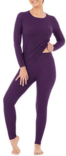 Fruit of the Loom Women's Micro Waffle Premium Thermal Set Pajama Set (Pack of 2)