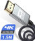 Câble HDMI 4K 1.5m,Câble HDMI 2.0 Haute Vitesse par Ethernet en Nylon Tressé Supporte 4K@60Hz 2K@144Hz 3D/HDR Retour Audio-Cordon HDMI pour Lecteur Blu-Ray/ PS3/PS4/ TV 4K Ultra HD/Ecran (Gris)