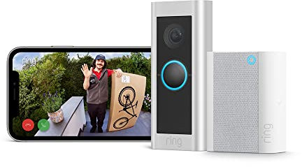 Ring Video Doorbell Pro 2 + Ring Chime by Amazon | Doorbell Security Camera 1536p HD+, Head to Toe Video, 3D Motion Detection, Bird's Eye View, hardwired | 30-day free trial of Ring Protect