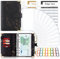 Budget Planner Budget Binder A6, Budgetplaner Geld Organizer mit Weiche PVC Tasche, TAOPE Leder Binder Notizbuch A6 Cash Stuffing, 6 Löcher Budget Planner, Haushaltsbuch mit Geldfächer Marmor Schwarz