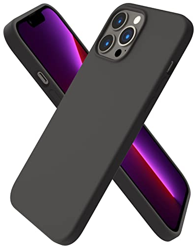 ORNARTO Coque Compatible avec iPhone 13 Pro Max Case, Coque Silicone Liquide 3 Couches Pleine Gel en Caoutchouc Souple Cover avec Microfibre Douce pour iPhone 13 Pro Max 6,7 Gris Sidéral