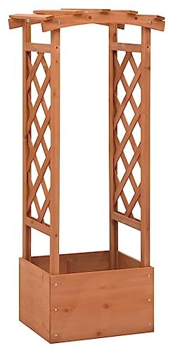 vidaXL Bois de Sapin Jardinière à Treillis avec Arche Bac à Fleurs Pot de Plantes Jardin Balcon Terrasse Patio Extérieur 49x39x117 cm