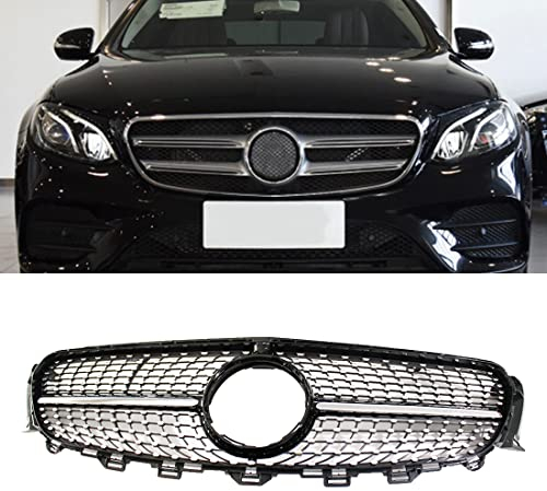 HZTWFC ABS Mittelgrill Diamant Schwarz Grill Facelift Grill für Mercedes-Benz E-Klasse W213 E200 E300 E250 E320 E350 E400 2016-2020