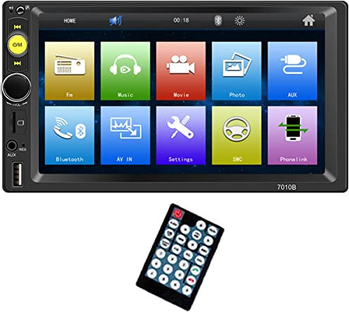 7 2 DIN Carplay Android Auto AutoRadio Bluetooth Mirror Link Pantalla táctil Audio estéreo MP5 Reproductor Multimedia Volante FM/TF/USB con Control Remoto