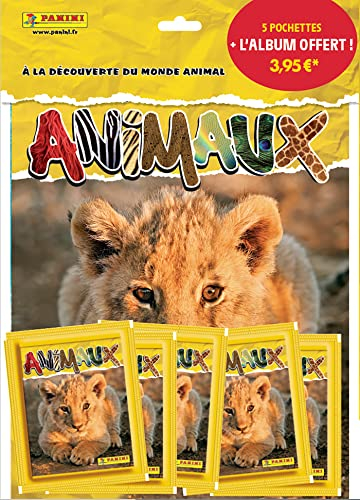 Panini Tiere 2022 – 5 Hüllen + gratis Album 004446SPCFGD, zufällig