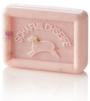 OVIS Schafmilchseife 100g -Rose-Lavendel -Reinigung und Pflege mit Schafmilch in Papierverpackung / zero waste ohne Mikroplastik oder Mineralöl