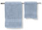 LARA MORADA - Set Asciugamani Bagno Viso E Bidet, 1+1 in Spugna, Tinta Unita, 1 Asciugamano Viso + 1 Asciugamano Ospite, in Morbida Spugna IDROFILA, 100% Cotone 100%, Celeste