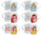 Home Disney Princess Set 6 Tazze Mug in Porcellana, 330cc, Tazze Bimba, Colazione, Principesse, Multicolore