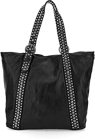 Campomaggi Shopper Big mit Nieten (BxHxT) 40 x 35 x 10 cm, Black