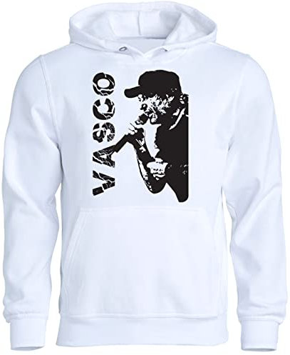La Maglieria Felpa con Cappuccio di Vasco Tour 2022 v2 Bianca o Nera per Uomo Donna Bambini Alta QUALITA'! (Bianco, 5-6 Anni)