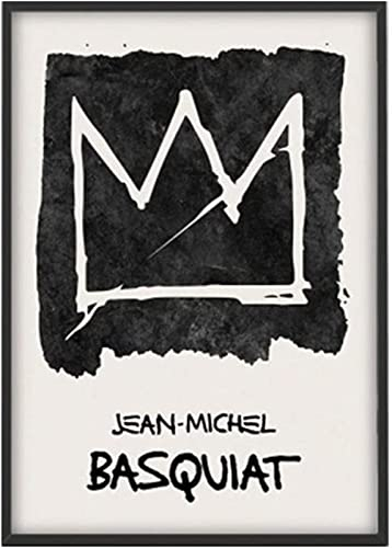 DPKHDS Basquiat Crown Street Painting Auf Leinwand, Abstraktes Wandkunst-Poster, Wandbild, Wohnzimmer-Wanddekoration, 40 X 60 Cm, Rahmenlos
