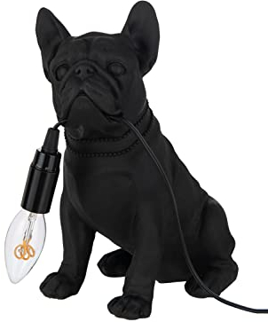 J-Line Tisch Lampe Bulldog Poly Schwarz 29 cm (Schwarz)