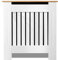 Blisswood Radiator Cover Vertical Pattern Slatted Radiator Covers MDF Wood Heating Covers Wood Top Shelf For Living Room Home Bedroom (White, Small)