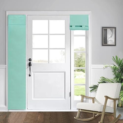 WdFour Side Door Curtains for Window, Room Darkening Solid Color Door Window Covering for Glass Sidelight, 12W x 70L Inches, 1 Panel, Aqua